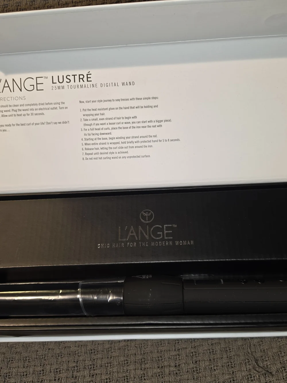 L'ANGE Black Tourmaline Digital Curling Wand